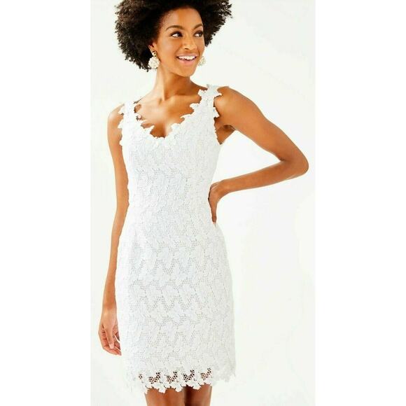 Lilly Pulitzer Reeve Shift Butterfly Lace Dress Resort White Papillion Lace 2 - Picture 1 of 13